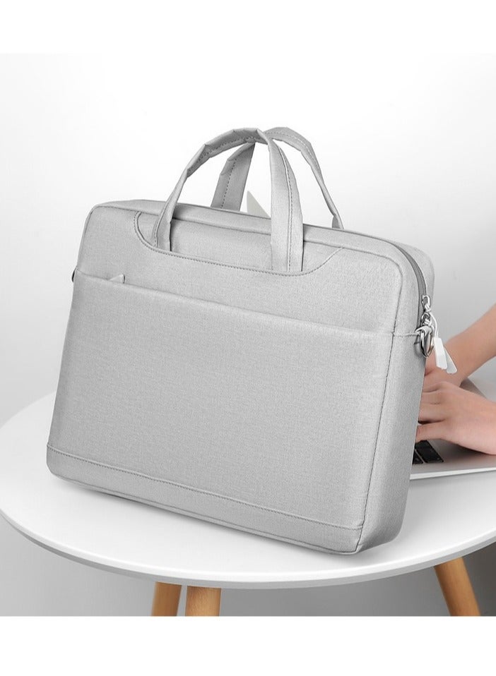 Grey 16" Waterproof Laptop Backpack |Shockproof Business Bag |Tote & Crossbody Bag |Luggage Straps |Multi-compartment Tech Organizer - Image 1