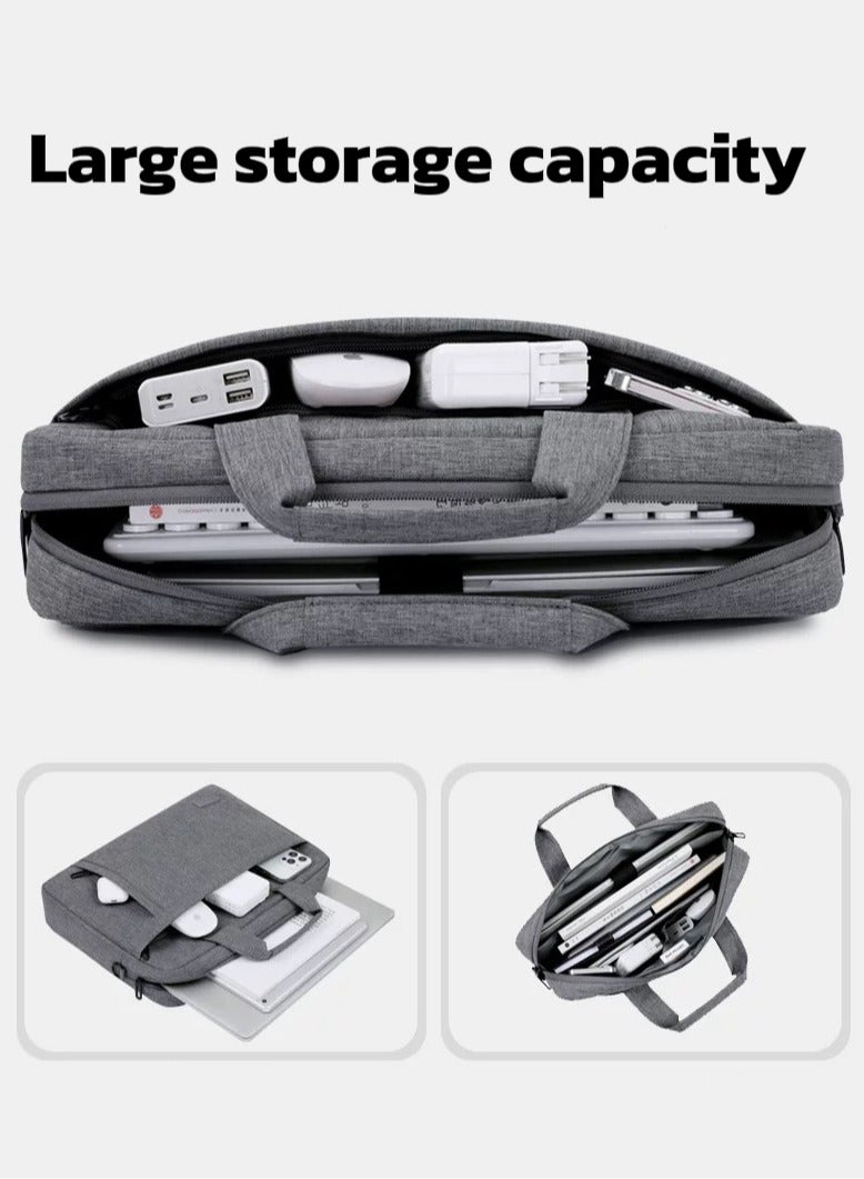 Grey 16" Waterproof Laptop Backpack |Shockproof Business Bag |Tote & Crossbody Bag |Luggage Straps |Multi-compartment Tech Organizer - Image 2