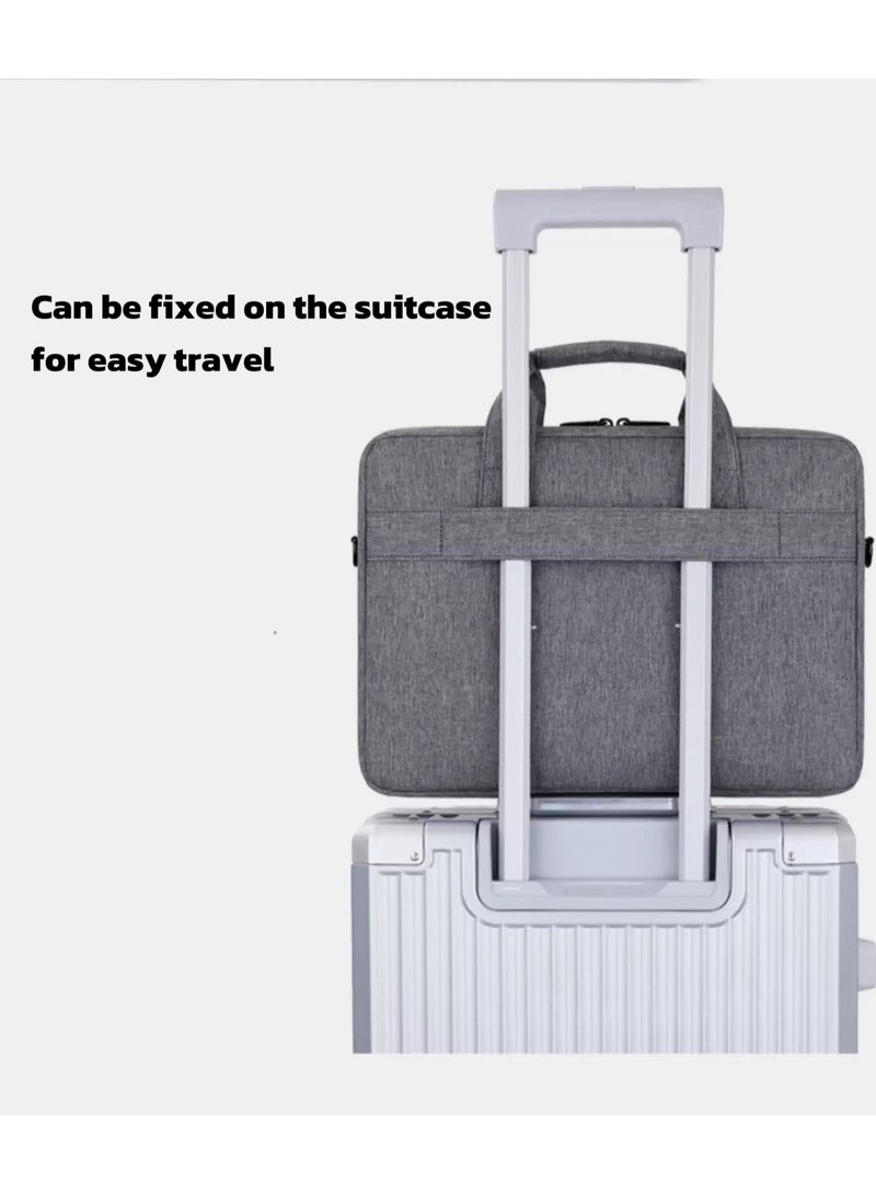 Grey 16" Waterproof Laptop Backpack |Shockproof Business Bag |Tote & Crossbody Bag |Luggage Straps |Multi-compartment Tech Organizer - Image 5