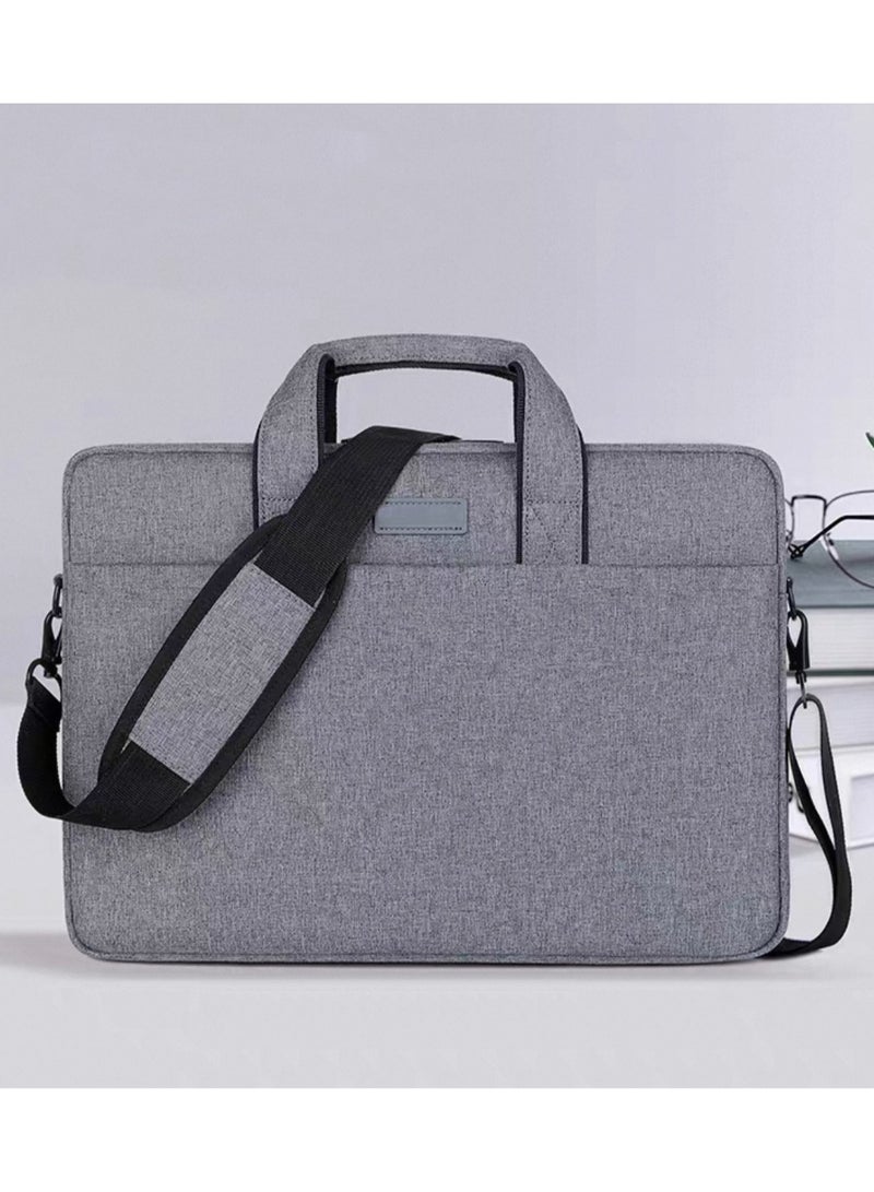 Grey 16" Waterproof Laptop Backpack |Shockproof Business Bag |Tote & Crossbody Bag |Luggage Straps |Multi-compartment Tech Organizer - Image 1