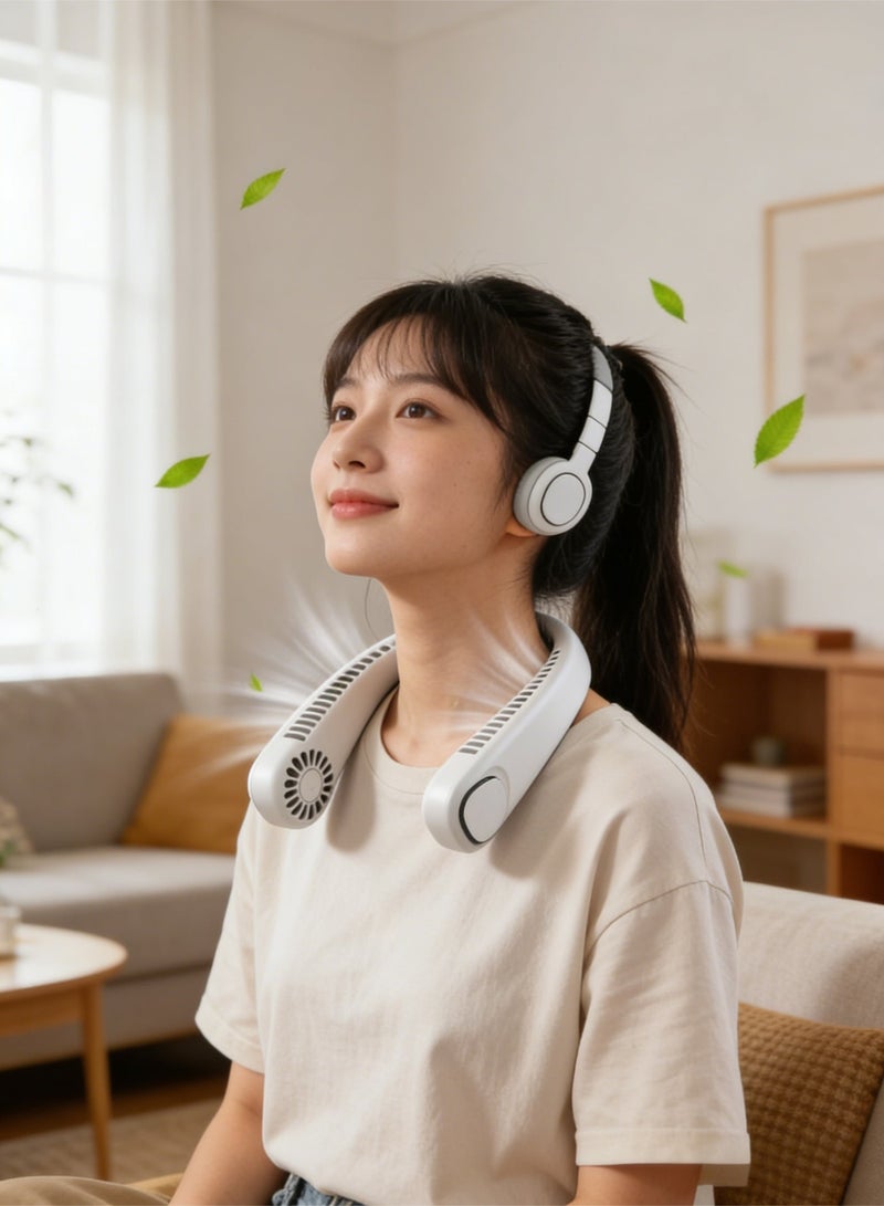 Portable Hands-Free Bladeless Neck Fan –  Rechargeable, 360° Cooling with 3 Speeds, Ultra-Quiet, for Sports, Travel, Office, Outdoor Use - Image 3