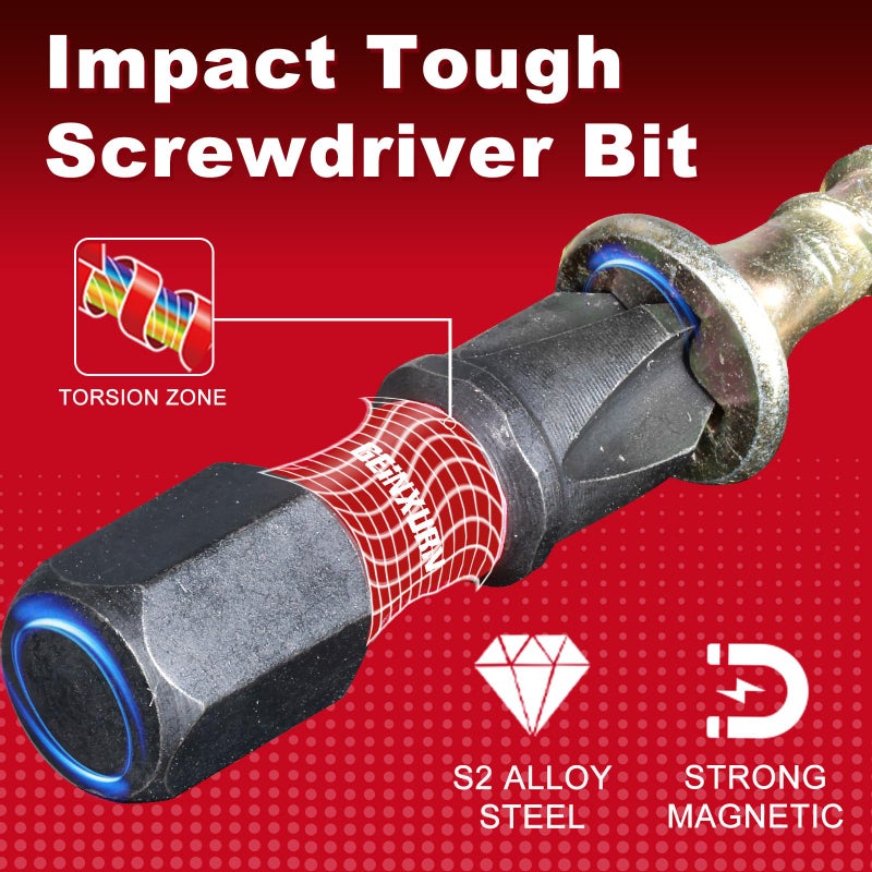 Geinxurn Impact Tough #2 Phillips 1 in. Insert Driver Bits,50Pack PH2 Screwdriver Bits Set with 1Pcs Impact Bit Holder,Bulk - Image 4