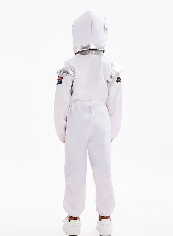 3 Pcs Kids Astronaut Space Suit Costume Cosplay Jumpsuit Hat Badge 4-10 Years - Image 5