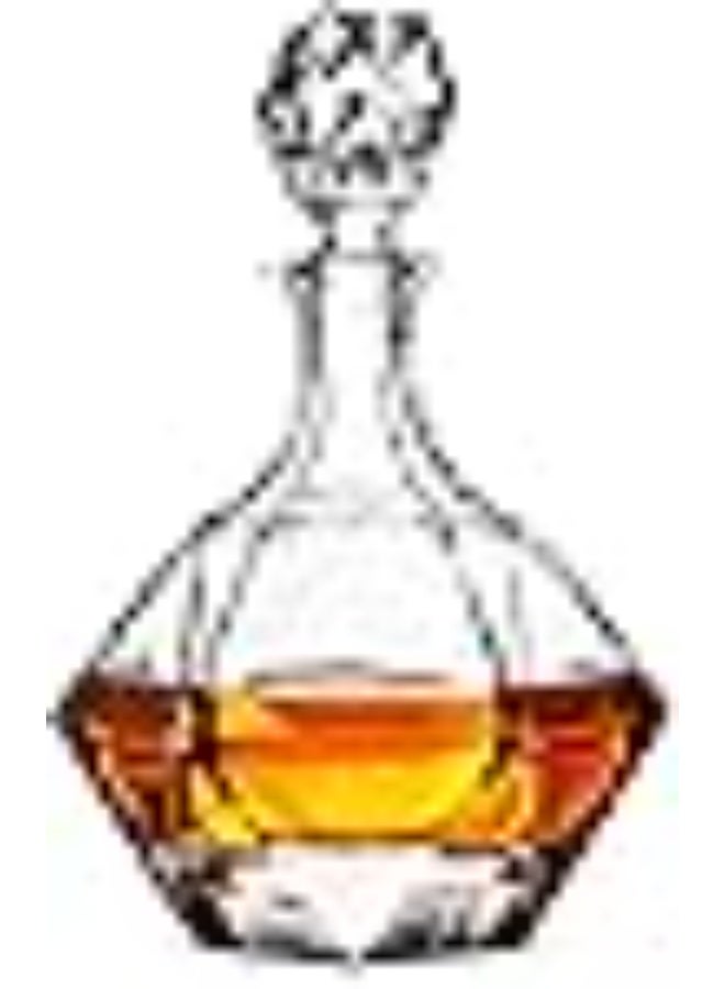 متجر وايت شوب - ديكانتر زجاجي وقارورة مشروبات كحولية مع سدادة زجاجية، 30 أونصة - مع صندوق هدايا مغناطيسي - تصميم ماسي رائع من الطراز الأرستقراطي