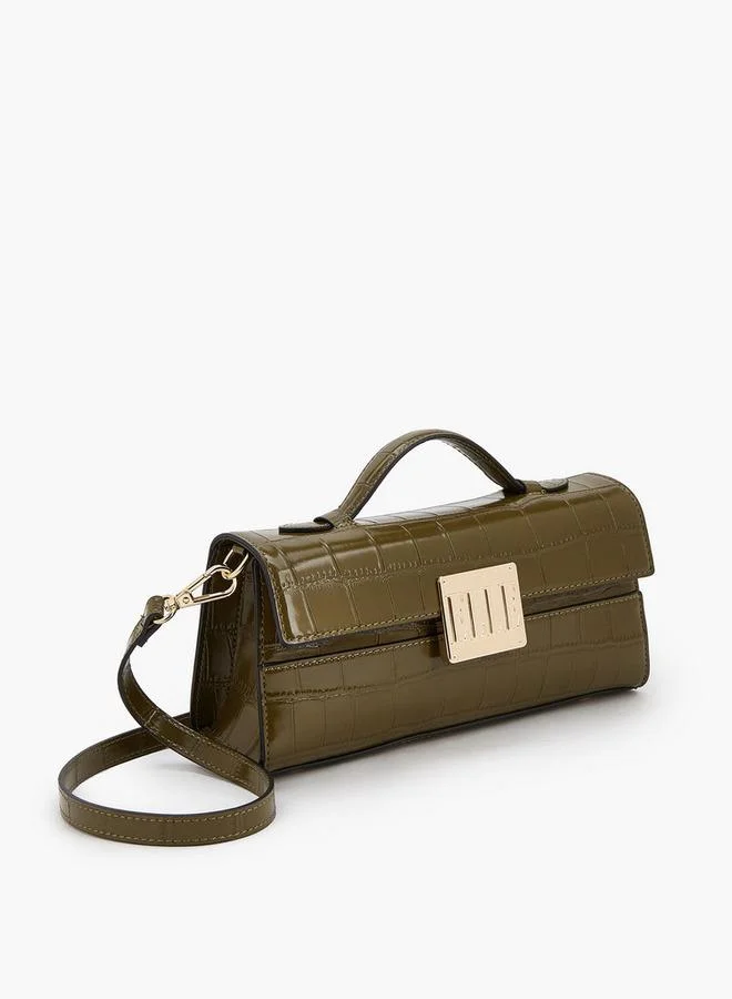 ايل حقيبة كروس بودي بنقوش مع حزام قابل للفصل