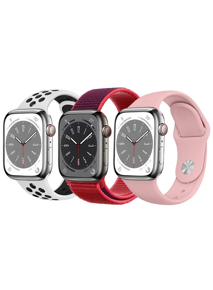 بيرفيي 3 قطع بديلة لساعة Apple Watch 41/40/38mm Series 8/7/6/5/4/SE - Image 1