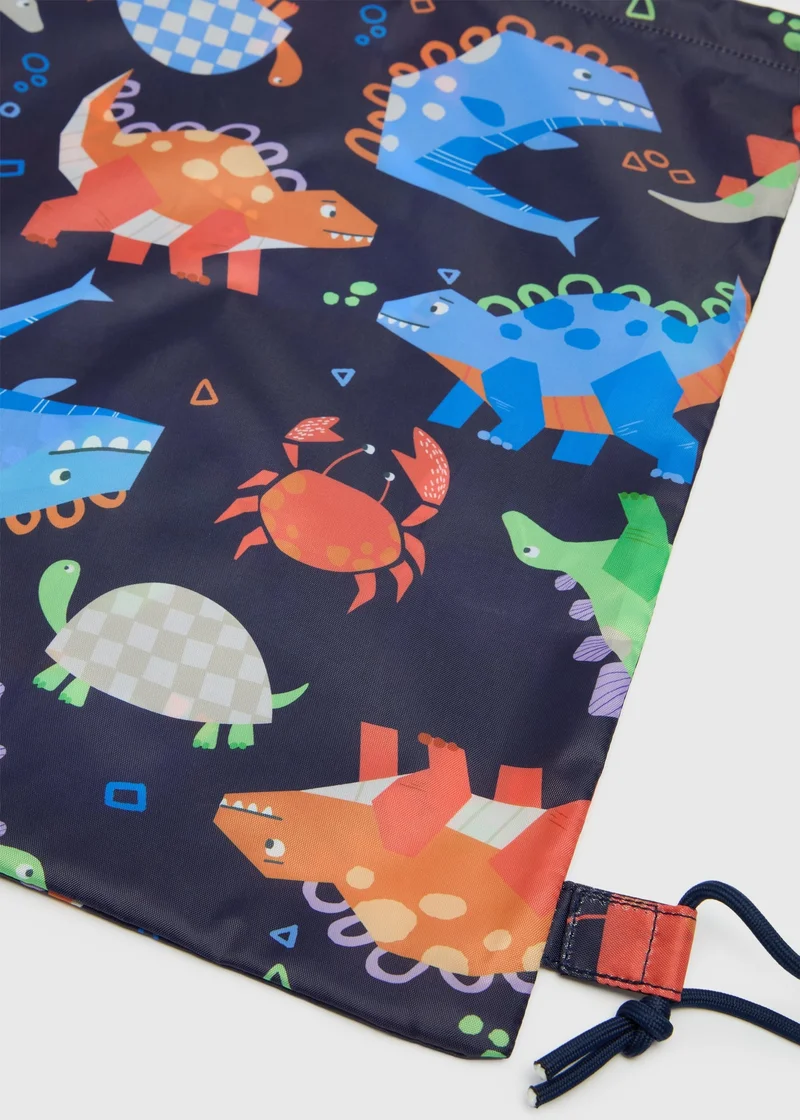 Matalan Boys Navy Animal Swimming Bag