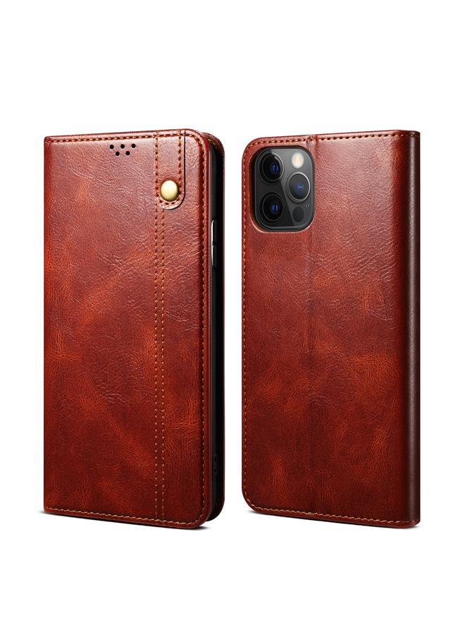 Zaboon Case For iPhone 13 Pro Simple Wax Crazy Horse Texture Horizontal Flip Leather Case with Card Slots & Wallet - Image 2