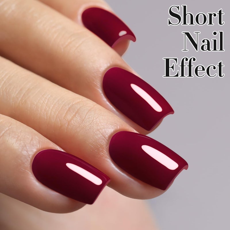 Double Rhythm 15ML Gel Nail Polish Pure Sheer Same Color Same Bottle Soak Off Gel Polish Art Manicure Salon DIY at Home for Women (Burgundy-A1129) - Image 2