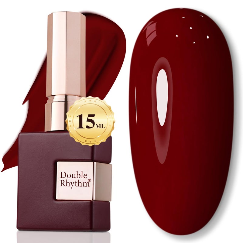 Double Rhythm 15ML Gel Nail Polish Pure Sheer Same Color Same Bottle Soak Off Gel Polish Art Manicure Salon DIY at Home for Women (Burgundy-A1129) - Image 1