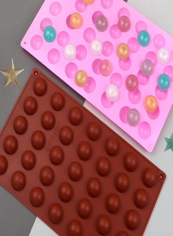 Glamaxy Silicon Chocolate Mold Round Shapes 35 Cavity Chocolate Mould Jelly Candy Mold | Cake Baking Mold | Bakeware Chocolate Moulds (Pack of 1) - Image 4