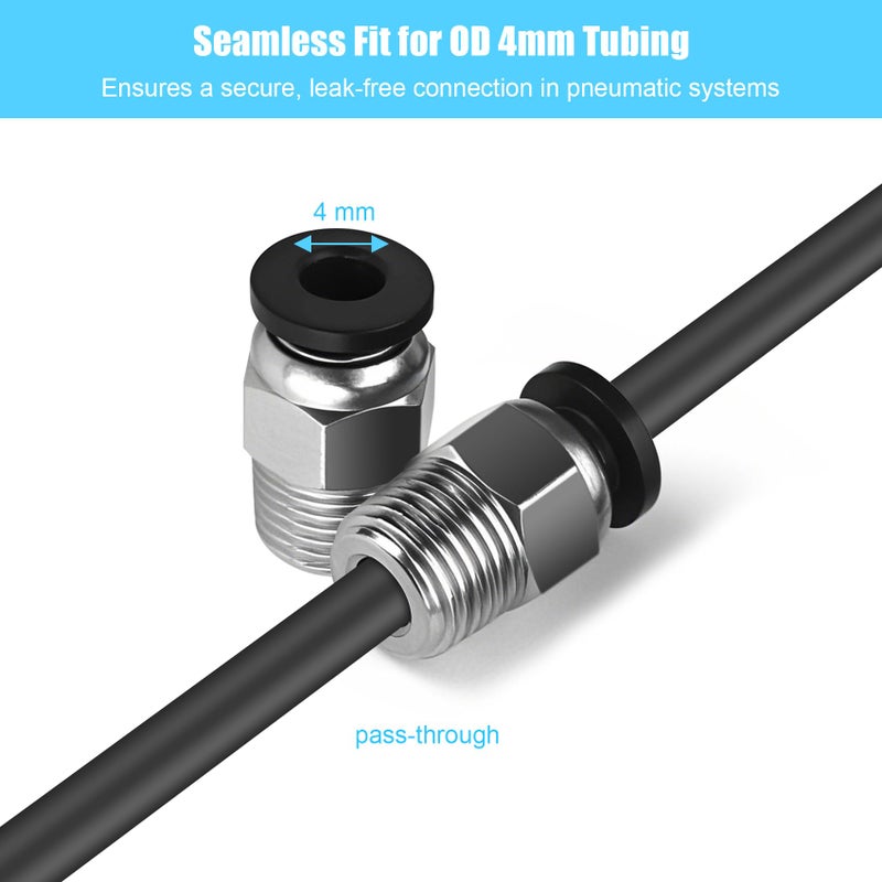 StLiSuYmx 10PCS Premium PC4-M10 Pneumatic Quick Connector Fittings, Bowden Tube Coupler Male Straight PTFE Tube Push for E3D-V6, Bowden Extruder Parts Compatible with Ender-3 and Ender-3 V2 3D Printer - Image 3