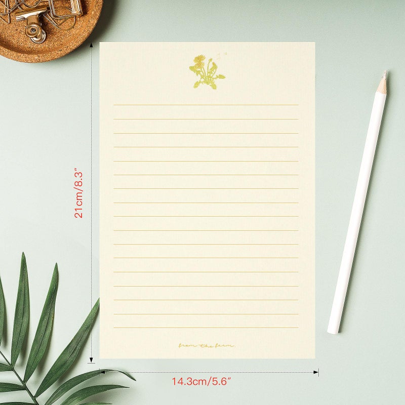 KSIWRE 36PCS Stationery Paper and Envelopes Set,24 Lined Paper and 12 Envelopes Inlaid Shell Sea Star Flower Theme Pattern, White Minimalist Stationary Set for Invitations Love Letter Holiday Wishes - Image 5