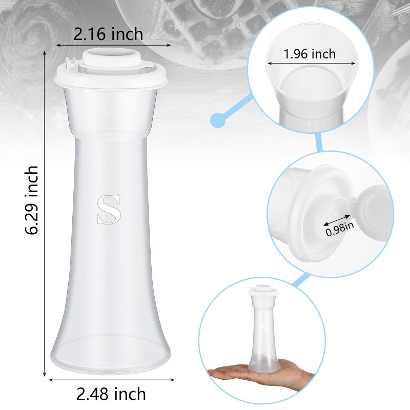 Romooa Set of 2 Plastic Salt and Pepper Shakers with Lids Large Salt Shaker Pepper Container Vintage Tall Hourglass Camping Picnic Outdoors Travel Spice Set for Home Picnic Kitchen(Classic,Black White) - Image 2
