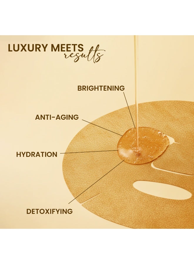 Rivaj UK Rivajuk Facial Sheet Mask 3-in-1 Gold – Brightening & Anti-Aging Mask with Gold Extract | Hydrating & Firming Skincare Sheet for Glowing Skin | Single Use Sheet Mask | UAE Edition - Image 4