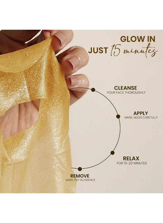 Rivaj UK Rivajuk Facial Sheet Mask 3-in-1 Gold – Brightening & Anti-Aging Mask with Gold Extract | Hydrating & Firming Skincare Sheet for Glowing Skin | Single Use Sheet Mask | UAE Edition - Image 3