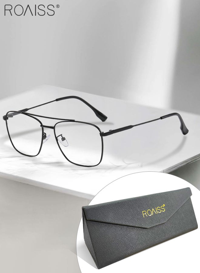 roaiss Blue Light Blocking Glasses Blue Light Filter Computer Reading Gaming TV Phones Oversized Eyeglasses Fashion Anti Eyestrain Headache Eyewear for Women Men Black - Image 1