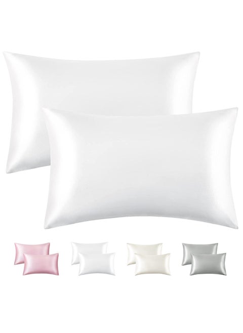 Set of 2 Satin Pillowcase with Hidden Zipper