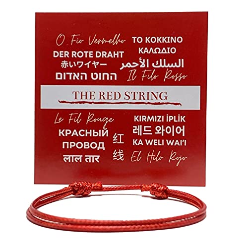 Luck Strings Red String Bracelet for Men and Women - Adjustable Kabbalah Protection Cord - Waterproof Nylon - Surfer, Strength, Power, Talisman, Good Luck Charm, Energy, Red String of Fate, Love, Evil Eye (1) - Image 1