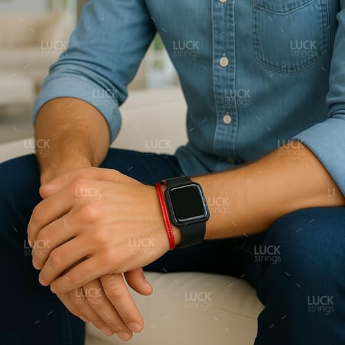 Luck Strings Red String Bracelet for Men and Women - Adjustable Kabbalah Protection Cord - Waterproof Nylon - Surfer, Strength, Power, Talisman, Good Luck Charm, Energy, Red String of Fate, Love, Evil Eye (1) - Image 3
