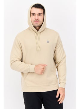 Men Sportswear Fit Long Sleeves Outdoor Hooded Sweatshirt, Khaki