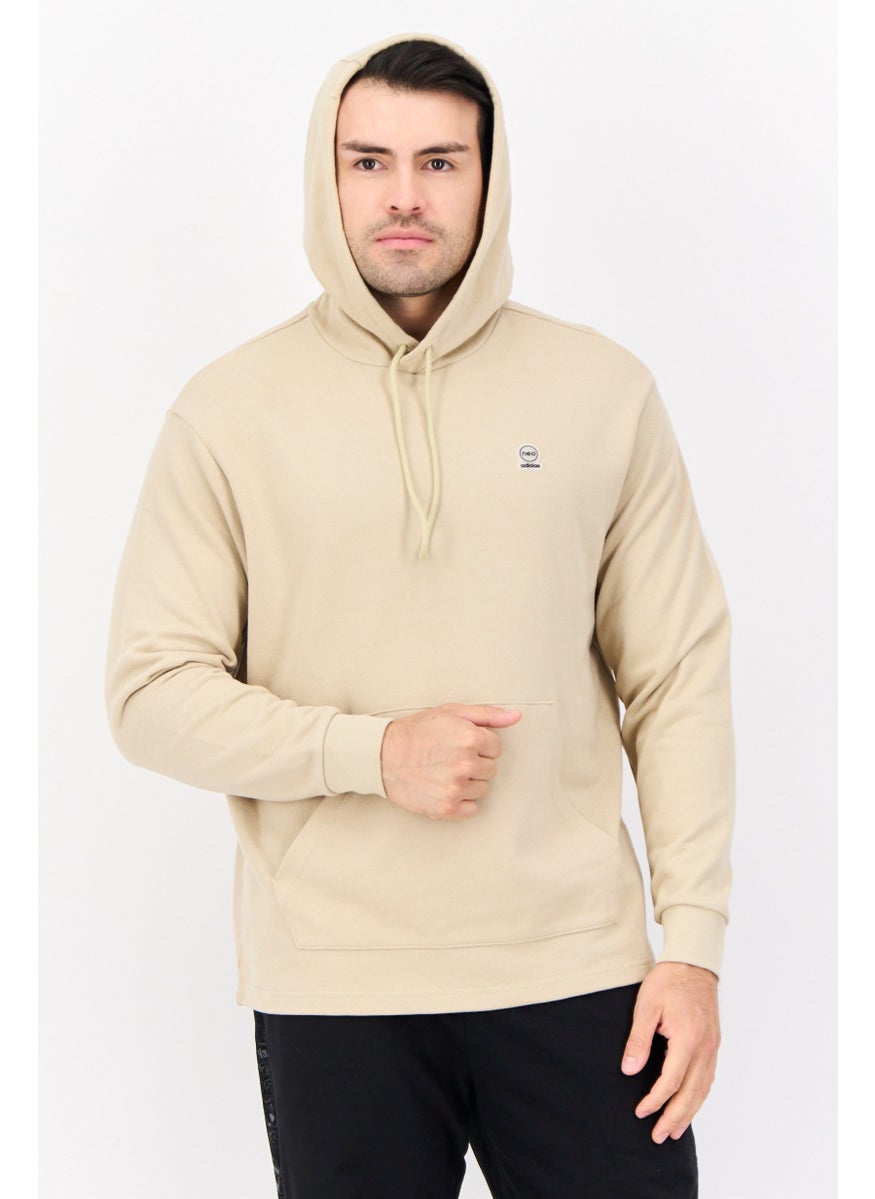 Adidas - Men Sportswear Fit Long Sleeves Outdoor Hooded Sweatshirt, Khaki - Image 1