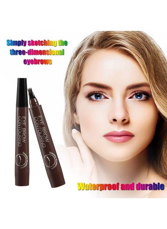أبولي قلم حواجب سائل من Apooliy، قلم حواجب Microblading مقاوم للماء مع أداة تطبيق بطرف شوكة صغيرة، يُنشئ حواجب طبيعية المظهر بسهولة  - Image 3