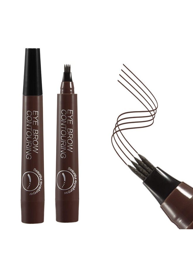 أبولي قلم حواجب سائل من Apooliy، قلم حواجب Microblading مقاوم للماء مع أداة تطبيق بطرف شوكة صغيرة، يُنشئ حواجب طبيعية المظهر بسهولة  - Image 1