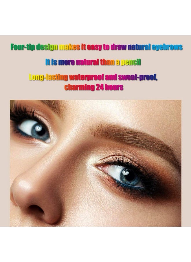 أبولي قلم حواجب سائل من Apooliy، قلم حواجب Microblading مقاوم للماء مع أداة تطبيق بطرف شوكة صغيرة، يُنشئ حواجب طبيعية المظهر بسهولة  - Image 5