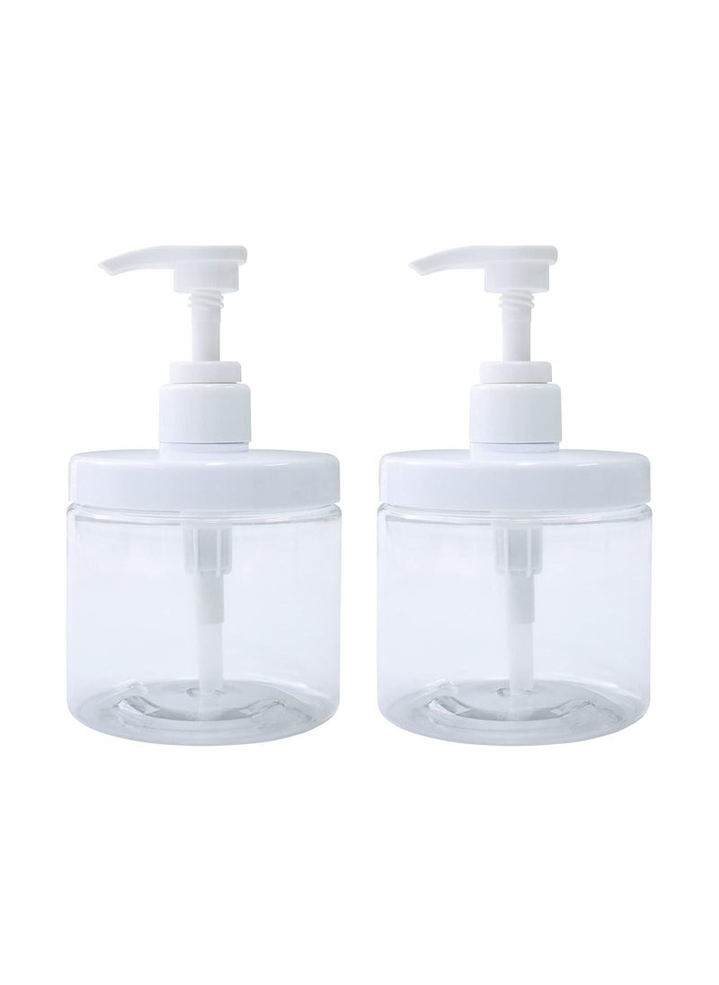Oasisgalore 2 Pcs 500ml Bathroom Soap Dispenser Refillable Lotion Shampoo Body Wash Holder Travel Dispenser Empty Pump Bottle  - Image 1