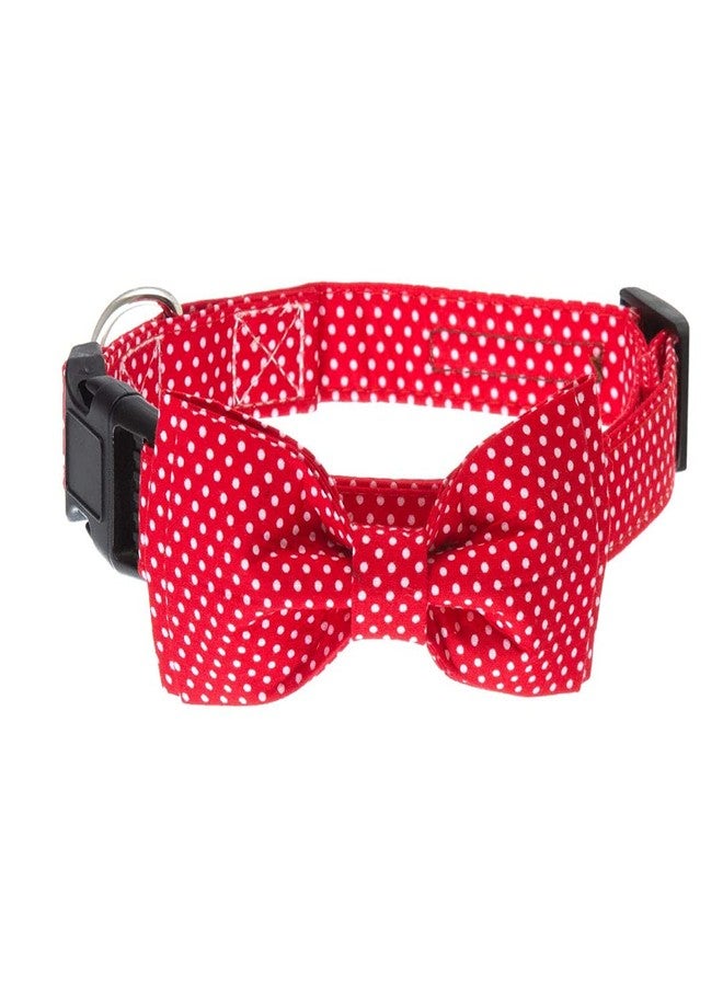 RR Design Dog Bow Tie/Dog Bow-tie/Dog Gift (Adjustable) (Red Small Polka dot, Large) - Image 4