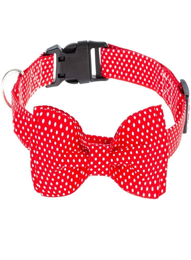RR Design Dog Bow Tie/Dog Bow-tie/Dog Gift (Adjustable) (Red Small Polka dot, Large) - Image 1