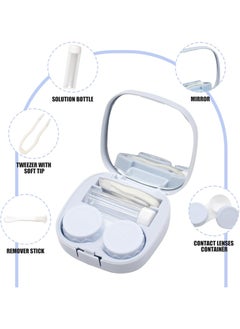 Oasisgalore Portable Contact Lens Case with Mirror and Accessories – Leakproof Travel Kit (Blue)  - Image 3