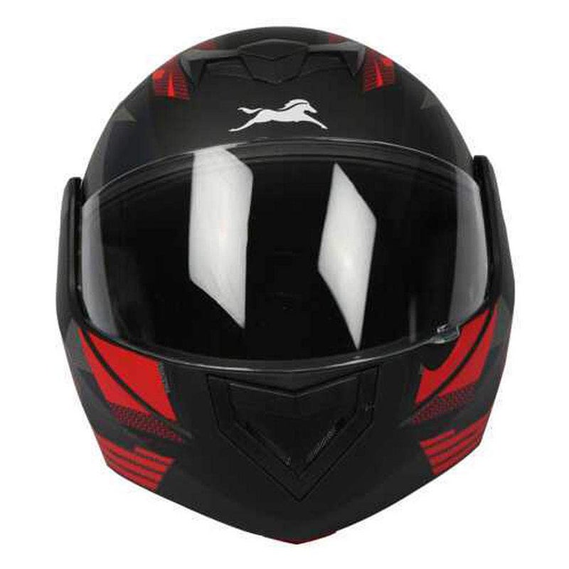 TVS Helmet Full Face Dual Color Motorbike Helmet (Black, Red-NL) - Image 5