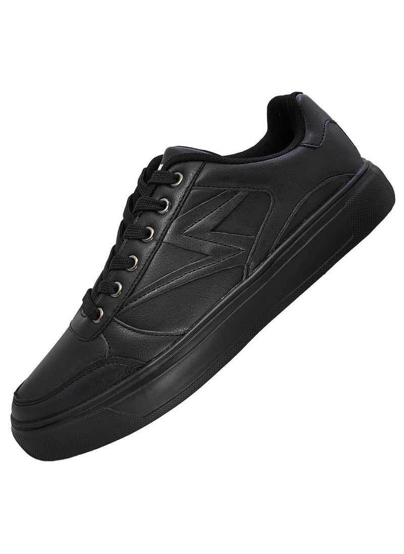 Sky View - Athlesiure Men's Classic Low Top Shoes Fashion Sneaker with Soft Insole Causal Dress Shoes for Men Comfortable Walking Skate Shoes All Black - Image 1