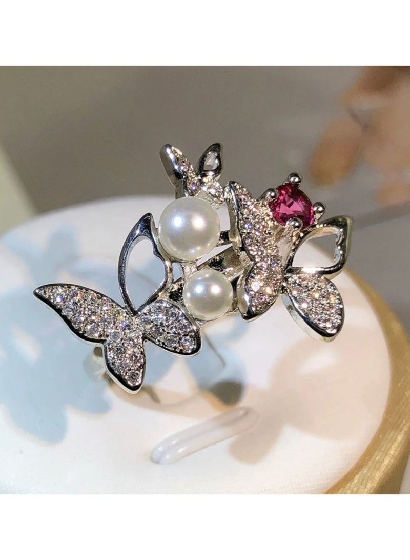 استراتيجية خاتم مصنوع من الفضة الإسترليني عيار 925 ومرصع بالزكرونيا المكعبة - Image 1