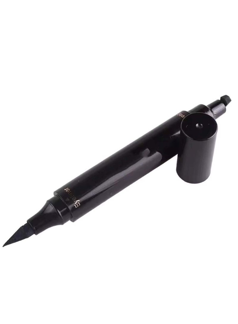 Huitich 2-in-1 Black Matte Liquid Eyeliner Stamp Black - Image 5