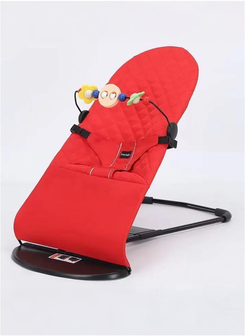 Toshionics - Adjustable Baby Bouncer Seat with Toy Bar  4-in-1 Foldable Infant Rocker for Newborns and Toddlers Portable Baby Lounger Chair for Play Rest and Sleep Lightweight Travel-Friendly Safety Belt Included - Image 1