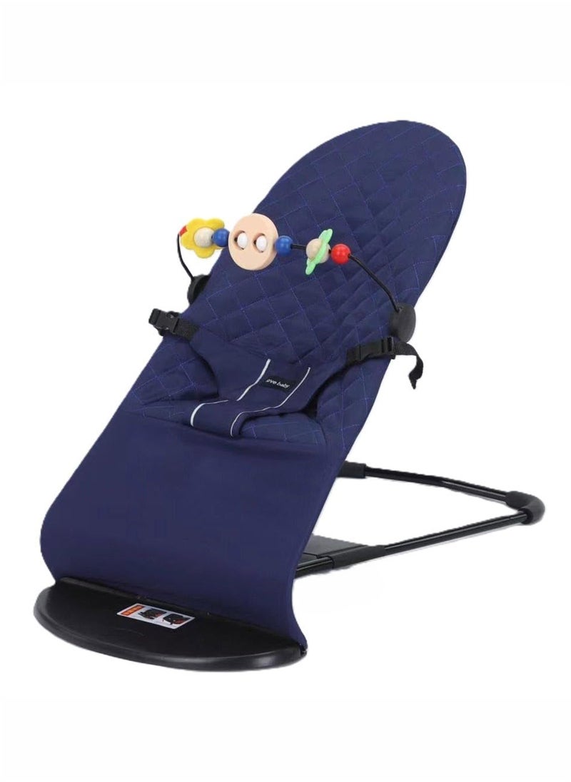 Toshionics - Adjustable Baby Bouncer Seat with Toy Bar  4-in-1 Foldable Infant Rocker for Newborns and Toddlers Portable Baby Lounger Chair for Play Rest and Sleep Lightweight Travel-Friendly Safety Belt Included - Image 1