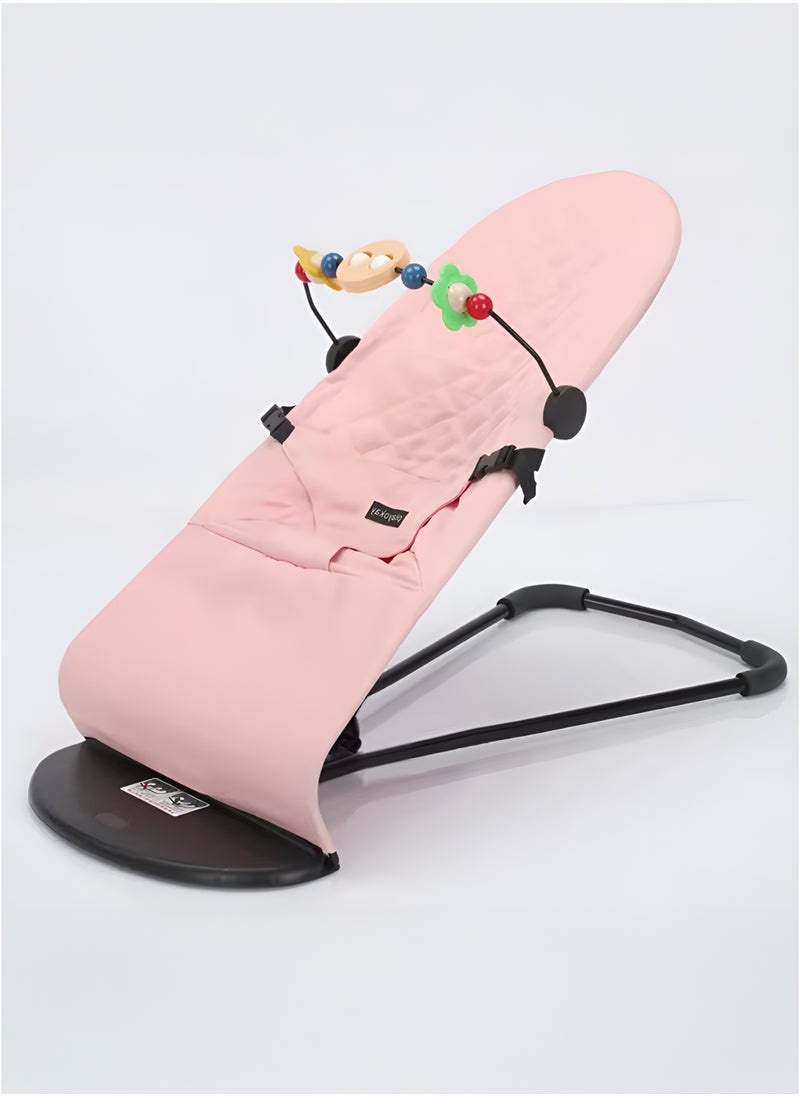 Toshionics - Adjustable Baby Bouncer Seat with Toy Bar  4-in-1 Foldable Infant Rocker for Newborns and Toddlers Portable Baby Lounger Chair for Play Rest and Sleep Lightweight Travel-Friendly Safety Belt Included - Image 1