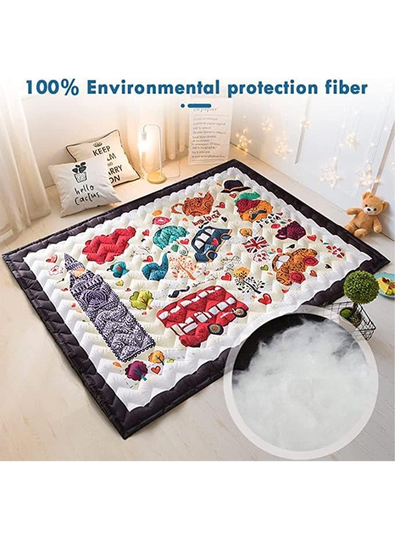 GT-Wheel Soft Thick Baby Play Mat Soft & Skin Friendly Cotton Baby Crawling Mat Non-Slip Washable - Image 3