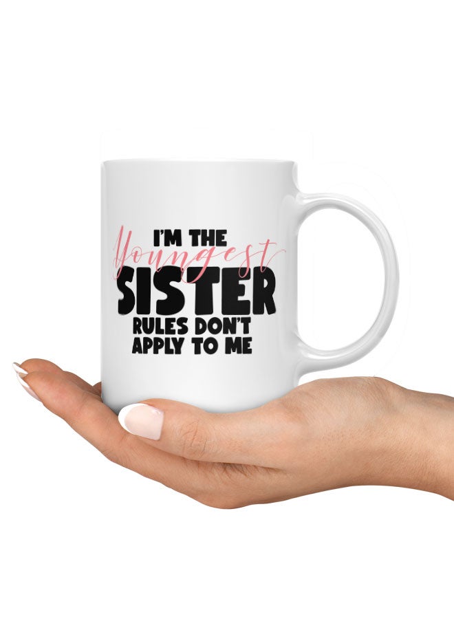 LIT Coffee Mug Youngest Sister GiftWhite Mug Sister Present Funny Family Gifts - Image 3
