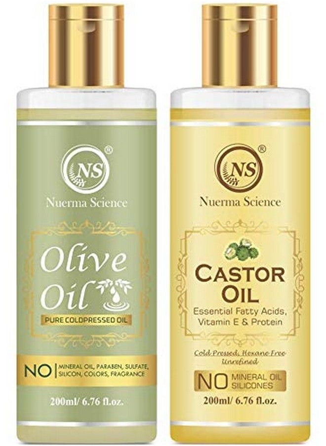 Olive Oil And Castor Oil For Skin And Hair (Pack Of 2 200 Ml Each)
