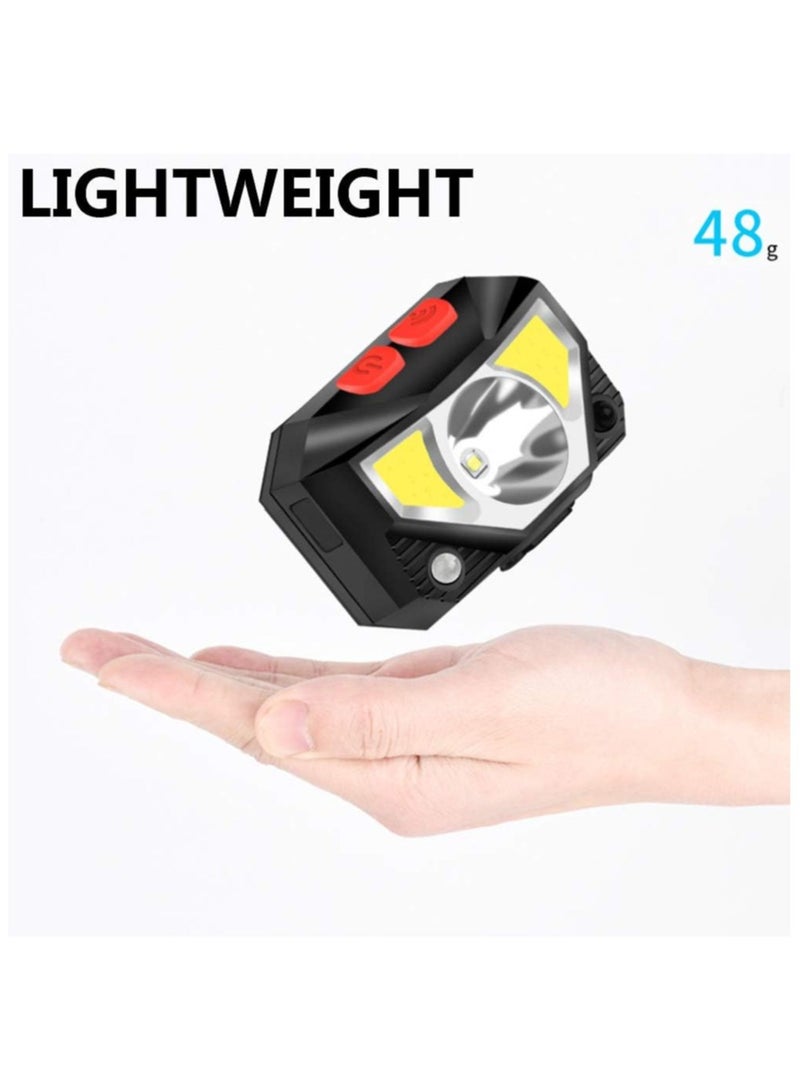 2 Pack Rechargeable Headlamp Flashlight, 800 Lumens Motion Sensor Head Lamp, Ipx4 Waterproof, Bright White Cree Led  Red Light - Image 4