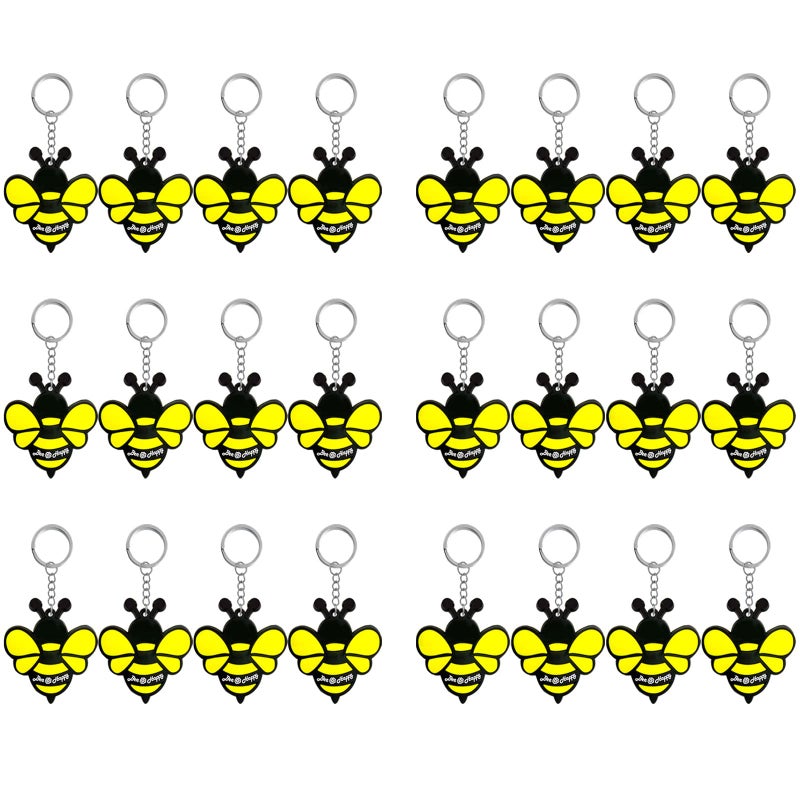 Elecrainbow Elecrainbow 24 Pack Cute Keyring Packs Party Favor for Honey Bee bumble bee Mommy to Bee Oh Babee Baby to Bee baby shower Adult Bee Queen Bee Birthday Gender Reveal