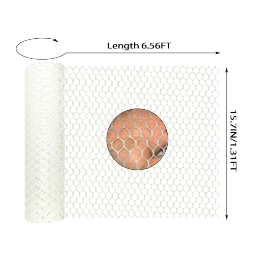 IRWORHDR White Plastic Wire Mesh Fence Plastic Chicken Wire Fence Mesh 157IN x656FT Best for Poultry CatDogs Rabbit Snake Gardening Plastic Chicken Wire Meshwith 50 Pcs Fixed Straps - Image 3
