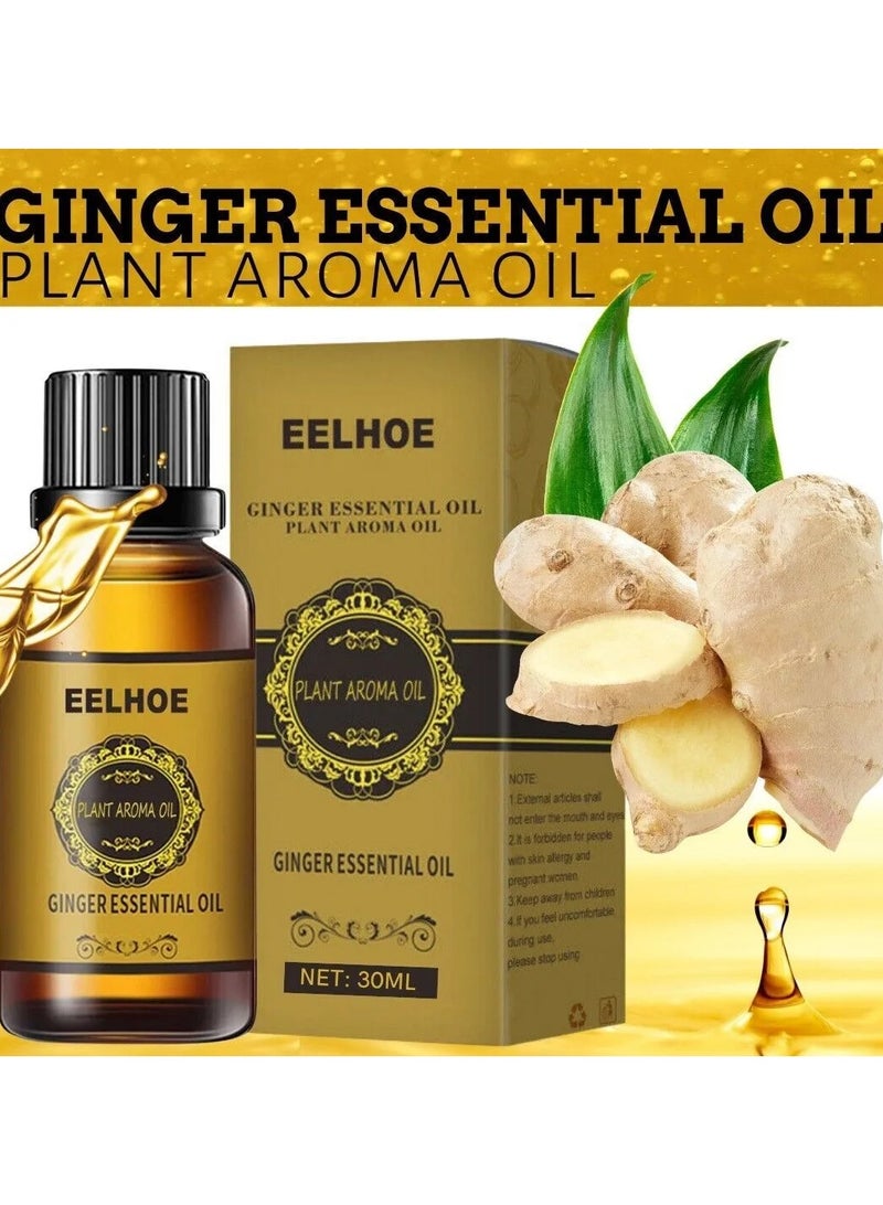 Eelhoe Natural Ginger Massage Essential Oil Lymphatic Drainage Therapy Promote Metabolism Body SPA Care Oil Aromatherapy Diffusers Aroma Black Cumin Seed Oil Full Body Slim Massage Oil Anti Aging Plant Essential Oil - Image 4