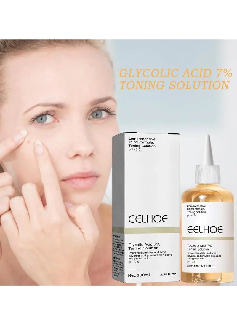 EELHOE Glycolic Acid Toning Solution Remove Acne Fade Acne Marks Lifting Firming Wrinkles Improve Skin Hydrating Whitening Skin Care  - Image 2