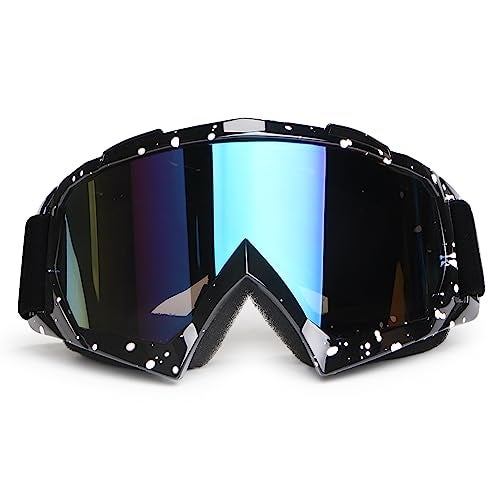 YOHOG Dirt Bike & Motocross Goggles - Anti UV, Dustproof & Fog Resistant, Bendable, Color Lens (Black) - Image 1