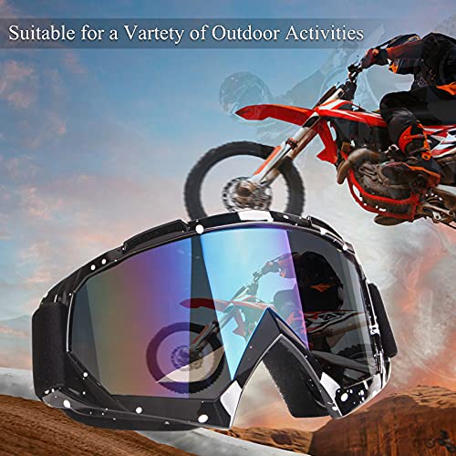 YOHOG Dirt Bike & Motocross Goggles - Anti UV, Dustproof & Fog Resistant, Bendable, Color Lens (Black) - Image 4